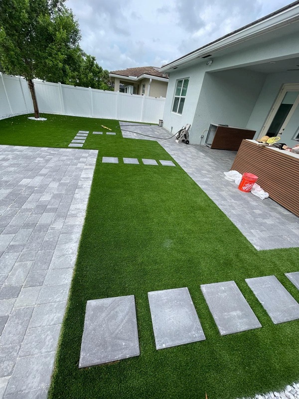 Pavers installation project in Florida
